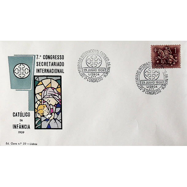 1959 Carimbo Comemorativo do 7º Congresso do Secretariado Internacional Católico da Infância