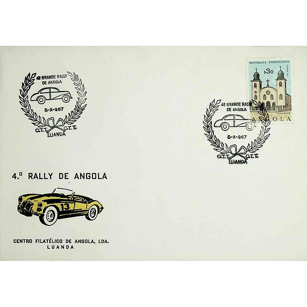 1967 Carimbo Comemorativo do 4º Grande Rallye de Angola