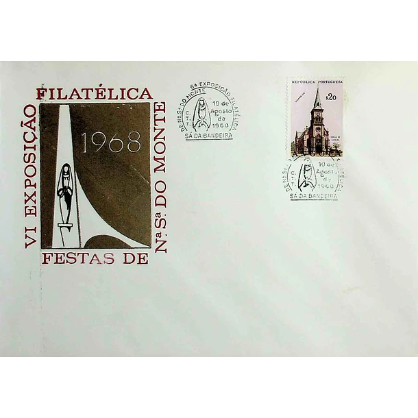 1968 Carimbo Comemorativo da 6ª Exposição Filatélica da Nossa Senhora do Monte