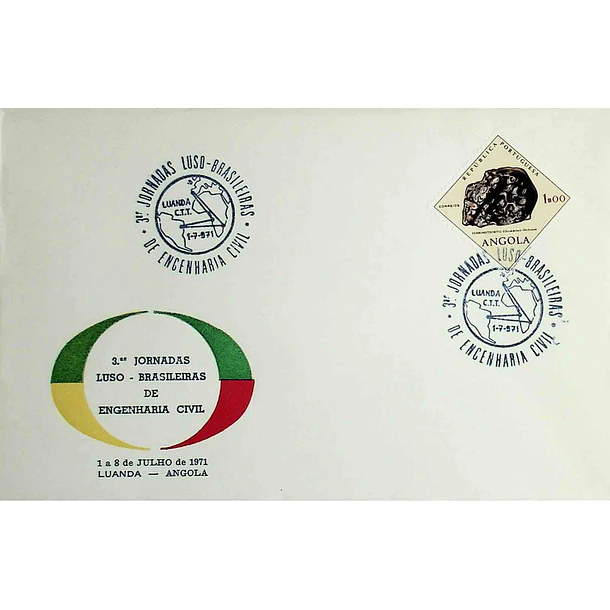 1971 Carimbo Comemorativo das 3ª Jornadas Luso Brasileiras de Engenharia Civil