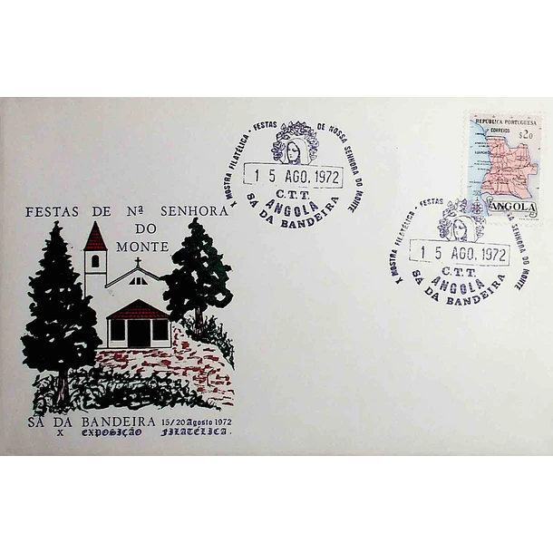 1972 Carimbo Comemorativo das Festas de Nossa Senhora do Monte - 10ª Exposição Filatélica