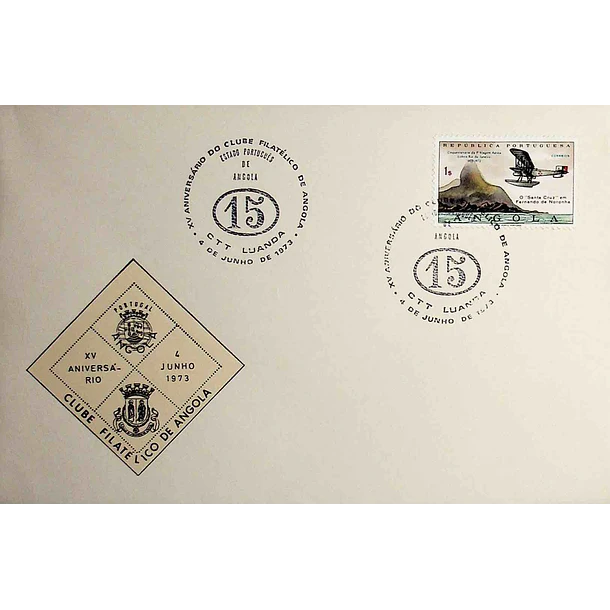 1973 Carimbo Comemorativo do 15º Aniversário do Clube Filatélico de Angola