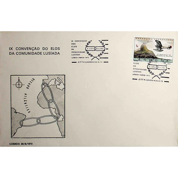 1973 Carimbo Comemorativo da 9ª Convenção dos Elos da Comunidade Lusíada