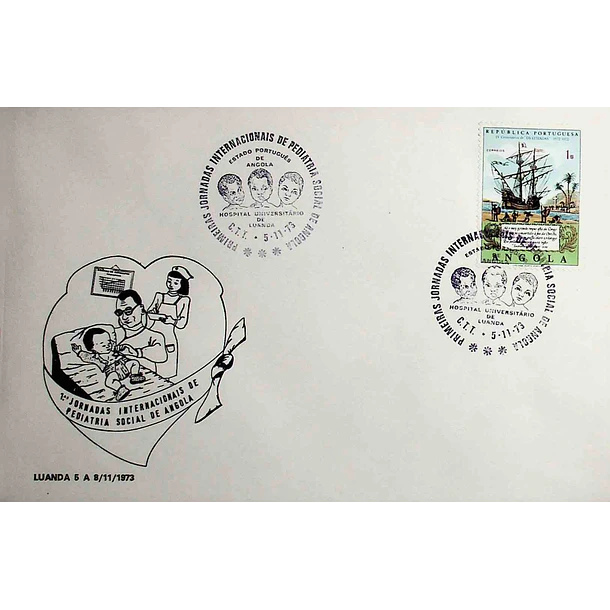 1973 Carimbo Comemorativo das 1ª Jornadas Internacionais de Pediatria Social de Angola