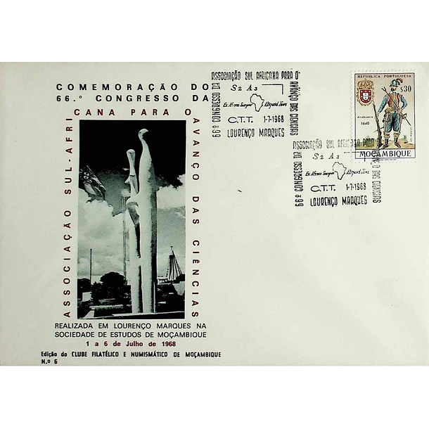 1968 Carimbo Comemorativo do 66º Congresso da Associação Sul Africana para o Avanço das Ciências