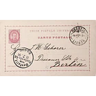 1891 Bilhete Postal Inteiro D. Luís 20 r. Rosa-Castanho enviado de Lisboa para Berlim 1
