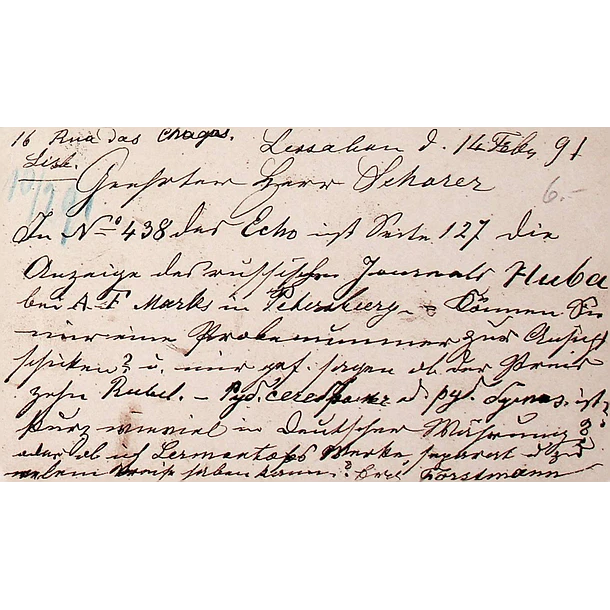 1891 Bilhete Postal Inteiro D. Luís 20 r. Rosa-Castanho enviado de Lisboa para Berlim