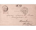1896 Bilhete Postal Inteiro D. Carlos 20 r. Violeta-cinzento enviado do Porto para Haarlem