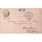 1896 Bilhete Postal Inteiro D. Carlos 20 r. Violeta-cinzento enviado do Porto para Haarlem 1
