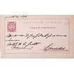 1886 Bilhete Postal Inteiro D. Luís 20 r. Rosa-Castanho enviado para Lourdes