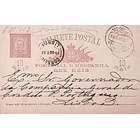 1893 Bilhete Postal Inteiro D. Carlos 10 r. Lilás-Castanho enviado de São Pedro do Sul para Lisboa 1