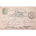 1896 Bilhete Postal Inteiro D. Carlos 10 r. Verde enviado da Póvoa do Varzim para o Luso 1