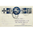 1935 Bilhete Postal Inteiro «Tudo pela Nação» de 25 c. azul enviado de Poiares para o Porto 1