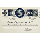 1936 Bilhete Postal Inteiro tipo «Tudo pela Nação» de 25 c. azul enviado de Murça para o Porto 1