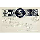 1936 Bilhete Postal Inteiro «Tudo pela Nação» de 25 c. azul enviado de São João da Pesqueira para o Porto 1