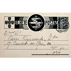 1936 Bilhete Postal Inteiro «Tudo pela Nação» de 25 c. azul enviado da Póvoa do Lanhoso para o Porto 1