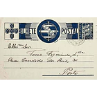 1936 Bilhete Postal Inteiro «Tudo pela Nação» de 25 c. azul enviado da Valinha para o Porto 1