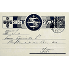 1936 Bilhete Postal Inteiro «Tudo pela Nação» de 25 c. azul enviado de Silves para o Porto 1