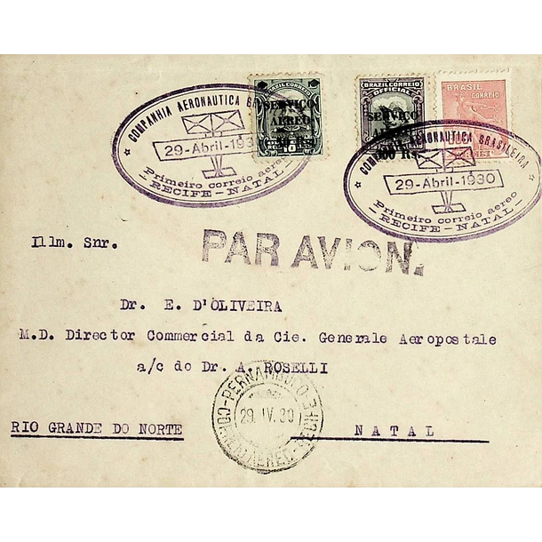 1930 1.º Voo CAB Recife - Natal