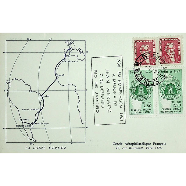 1961 Carimbo Comemorativo em Homenagem a Jean Mermoz