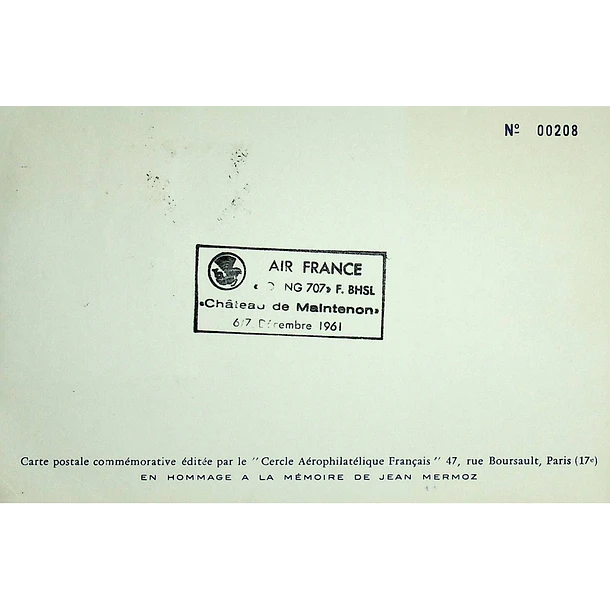 1961 Carimbo Comemorativo em Homenagem a Jean Mermoz