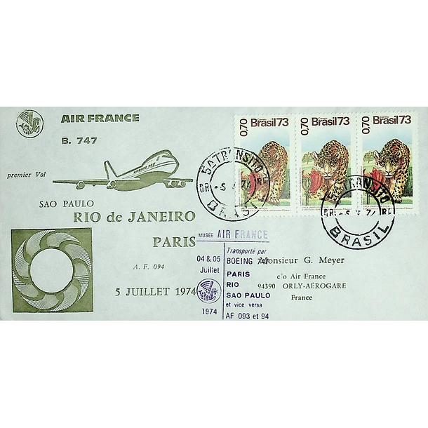 19741º Voo Air France São Paulo - Rio de Janeiro - Paris