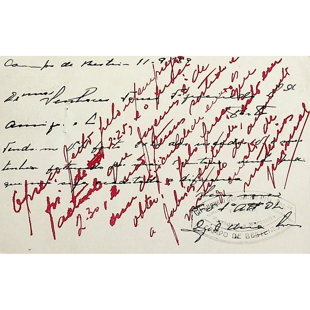 1938 Bilhete Postal Inteiro «Tudo pela Nação» de 25 c. azul enviado de Campo de Besteiros para o Porto
