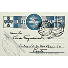 1937 Bilhete Postal Inteiro «Tudo pela Nação» de 25 c. azul enviado de Beja para o Porto 1