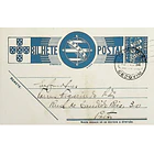 1938 Bilhete Postal Inteiro «Tudo pela Nação» de 25 c. azul enviado de Cedovim para o Porto 1