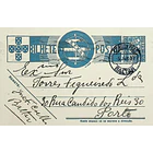 1937 Bilhete Postal Inteiro «Tudo pela Nação» de 25 c. azul enviado de Baltar para o Porto 1