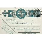 1941 Bilhete Postal Inteiro «Tudo pela Nação» de 25 c. azul enviado de Vila Nova de Foz Côa para o Porto 1