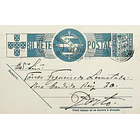1939 Bilhete Postal Inteiro «Tudo pela Nação» de 25 c. azul enviado de Ponte do Gove para o Porto 1