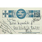1937 Bilhete Postal Inteiro «Tudo pela Nação» de 25 c. azul enviado de Alijó para o Porto 1