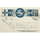 1939 Bilhete Postal Inteiro «Tudo pela Nação» de 25 c. azul enviado da Meda para o Porto 1