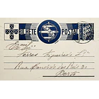 1936 Bilhete Postal Inteiro «Tudo pela Nação» de 25 c. azul enviado de Seixas para o Porto 1