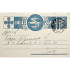 1936 Bilhete Postal Inteiro «Tudo pela Nação» de 25 c. azul enviado de Cuba para o Porto 1