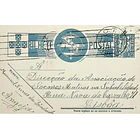 1940 Bilhete Postal Inteiro «Tudo pela Nação» de 25 c. azul enviado de Angeja para Lisboa 1