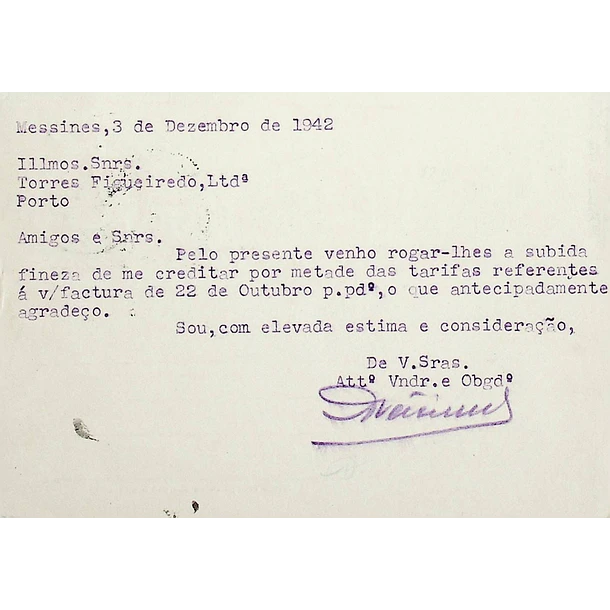 1942 Bilhete Postal Inteiro «Tudo pela Nação» de 30 c. ocre-castanho enviado de São Bartolomeu de Messines para o Porto