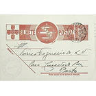 1941 Bilhete Postal Inteiro «Tudo pela Nação» de 30 c. ocre-castanho enviado de Pombal para o Porto 1