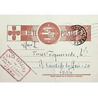 1941 Bilhete Postal Inteiro «Tudo pela Nação» de 30 c. ocre-castanho enviado de Viseu para o Porto 1