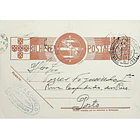 1942 Bilhete Postal Inteiro «Tudo pela Nação» de 30 c. ocre-castanho enviado de Viana do Alentejo para o Porto 1