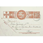 1942 Bilhete Postal Inteiro «Tudo pela Nação» de 30 c. ocre-castanho enviado de Saboia para o Porto 1