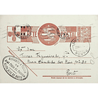 1942 Bilhete Postal Inteiro «Tudo pela Nação» de 30 c. ocre-castanho enviado de Santa Cruz do Douro para o Porto 1