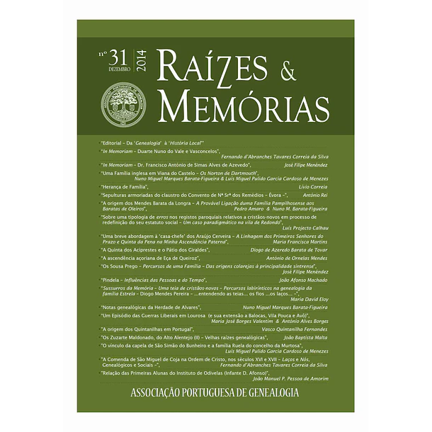 Revista Raízes & Memórias n.º 31