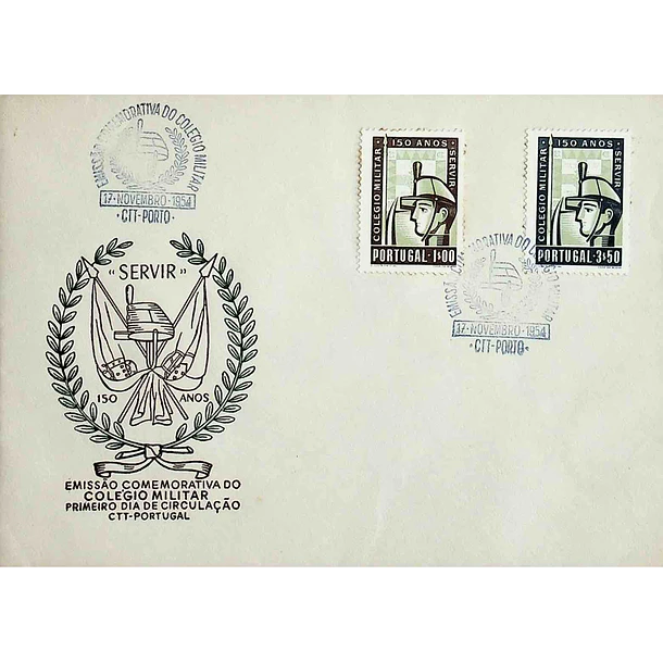 1954 FDC  150º Aniversário da Fundação do Colégio Militar