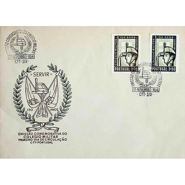 1954 FDC  150º Aniversário da Fundação do Colégio Militar