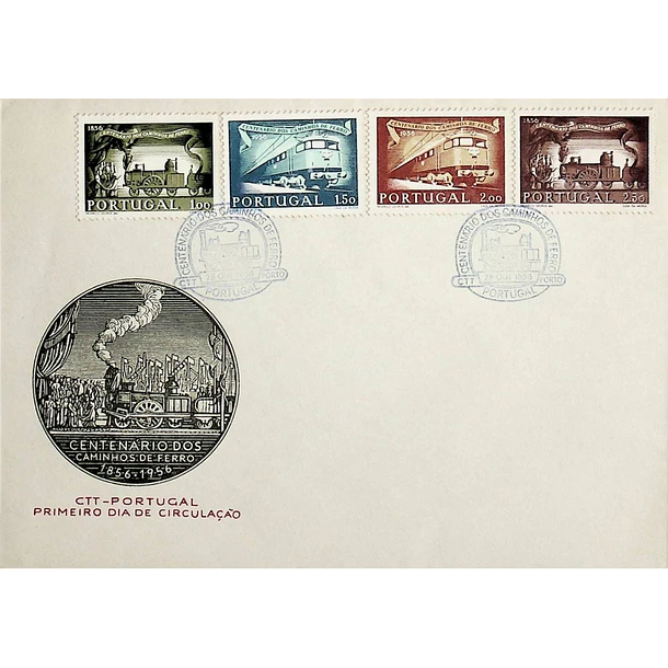 1956 FDC  Centenário dos Caminhos de Ferro em Portugal