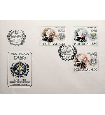 1968 FDC 20º Aniversário da Organização Mundial de Saúde