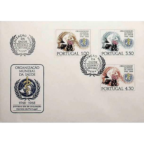 1968 FDC 20º Aniversário da Organização Mundial de Saúde