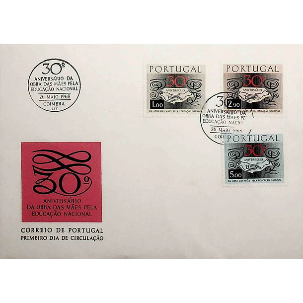 1968 FDC 30º Aniversário da Obra das Mães pela Educação Nacional 1